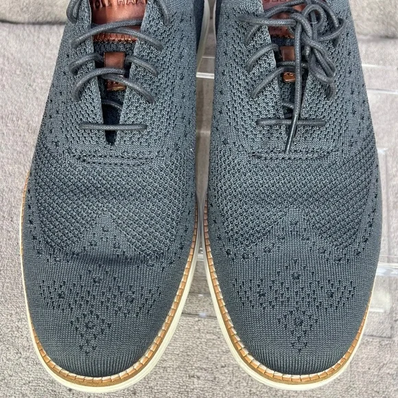 Cole Haan Mens Original Grand Lace Up Knit Oxford Wingtip Shoes Sz 9.5 C27961 - Picture 5 of 11